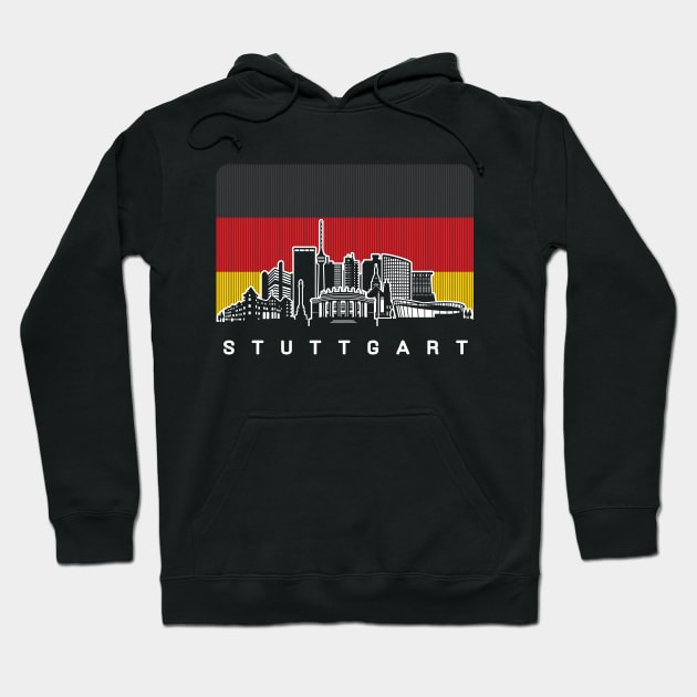 Stuttgart Germany Skyline German Flag Hoodie by travel2xplanet